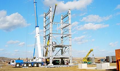 Schlüsselfertige Montage, Gestellung der notwendigen Hebezeuge